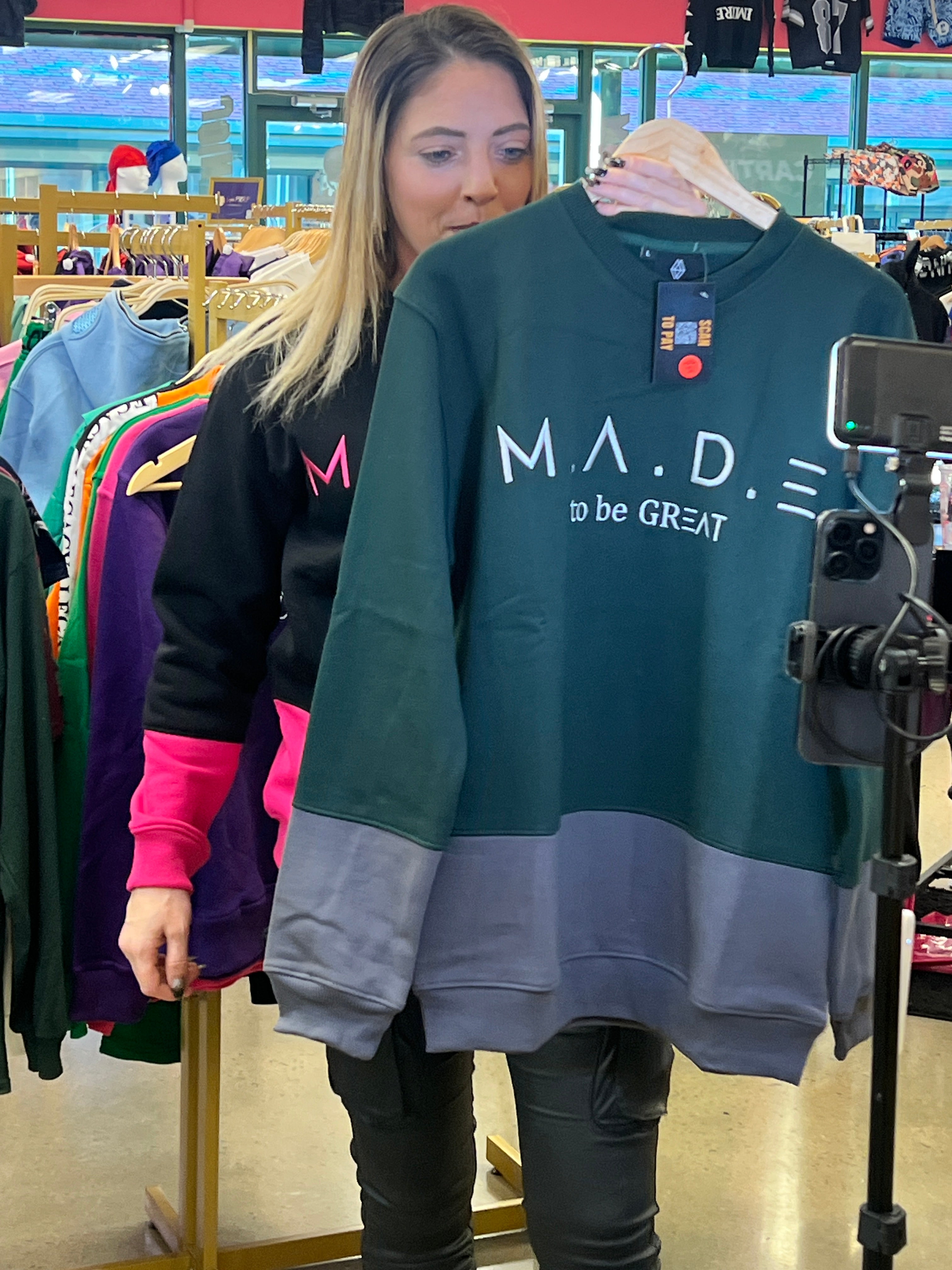 M.A.D.E Embroidered Fleece Sweatshirt