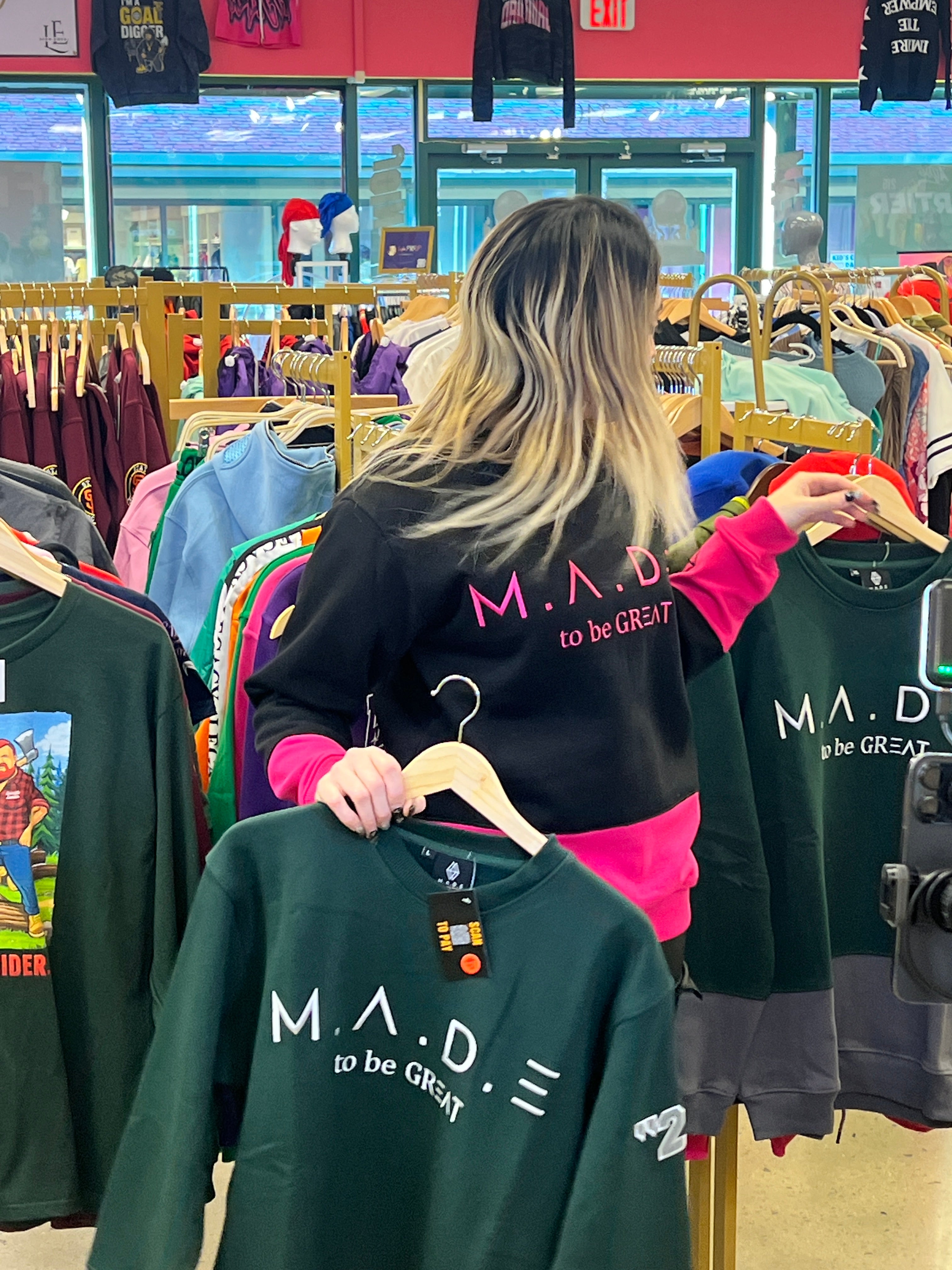 M.A.D.E Embroidered Fleece Sweatshirt