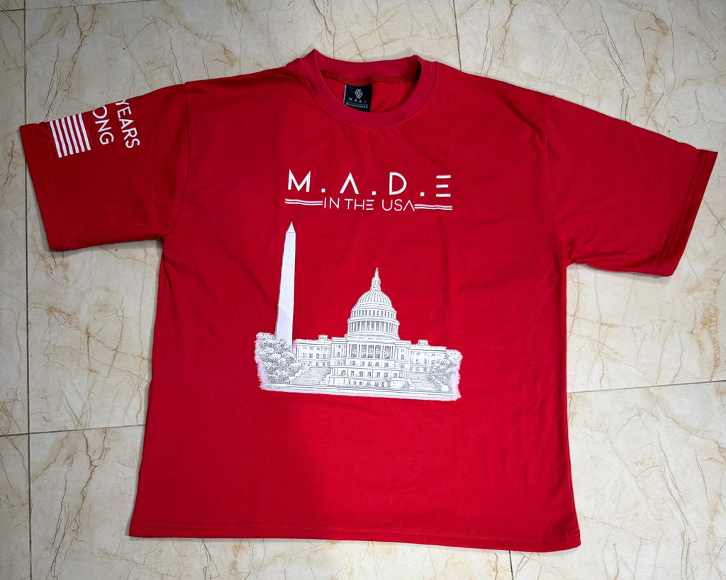 M.A.D.E in the USA Tee — Red
