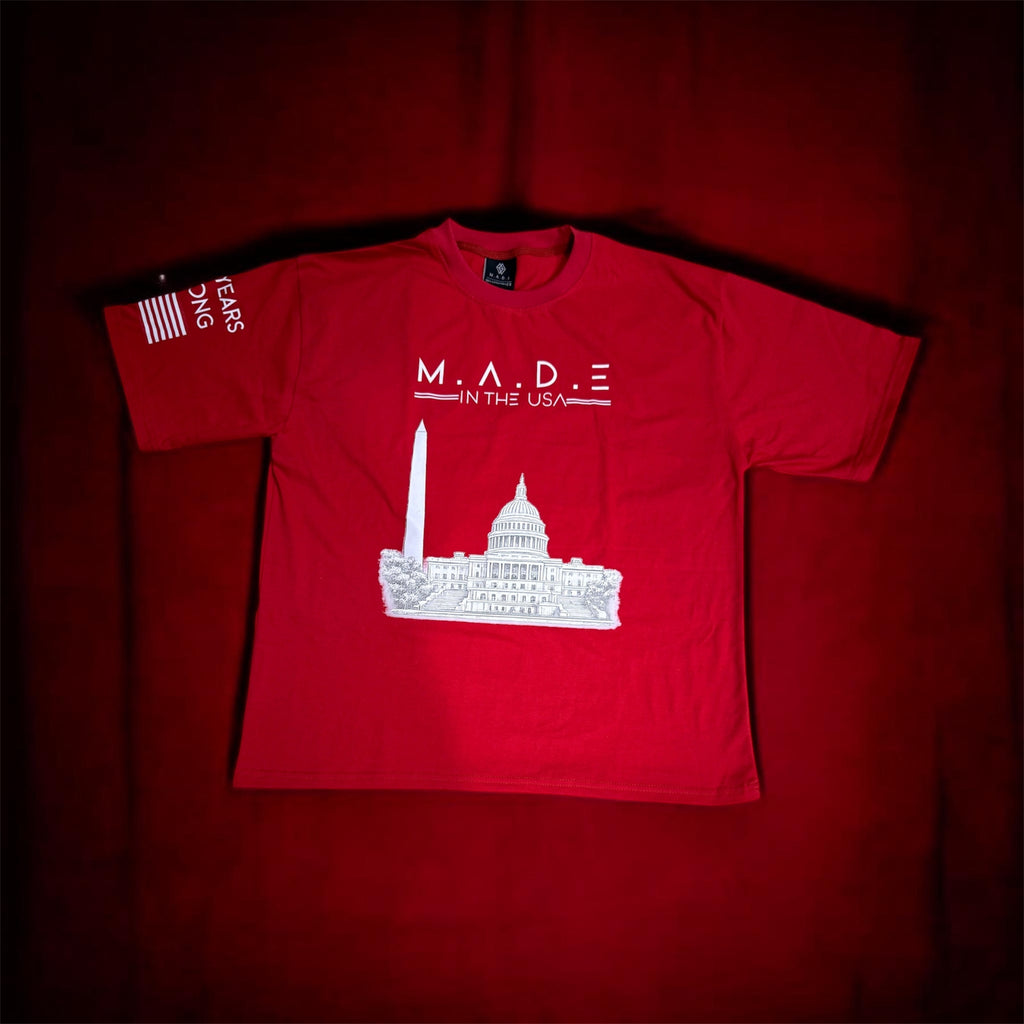 M.A.D.E in the USA Tee — Red
