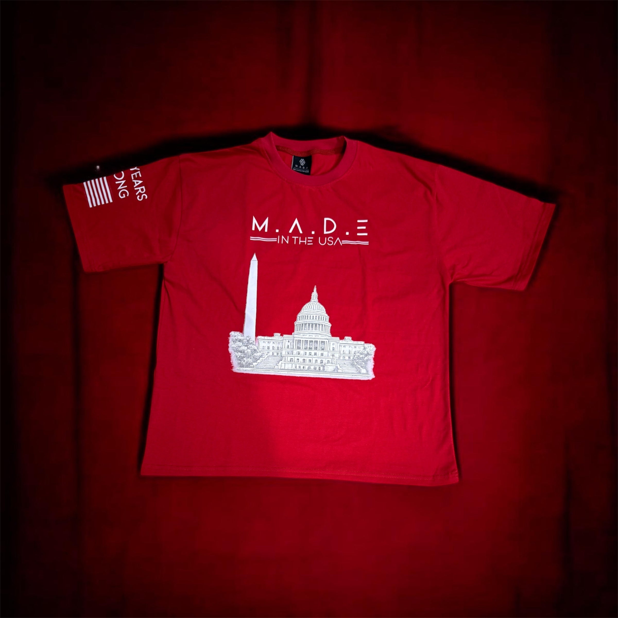 M.A.D.E in the USA Tee — Red