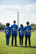 Blue Globe Tee Group Back Shot