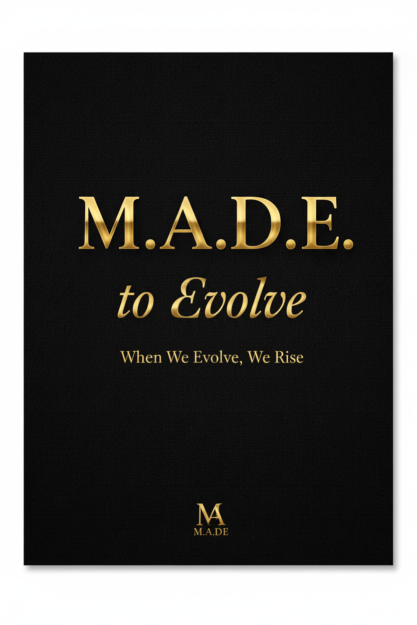 M.A.D.E. to Evolve When We Evolve We Rise Black and Gold Art Print